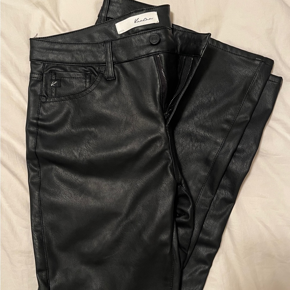 KanCan leather bootcut pants